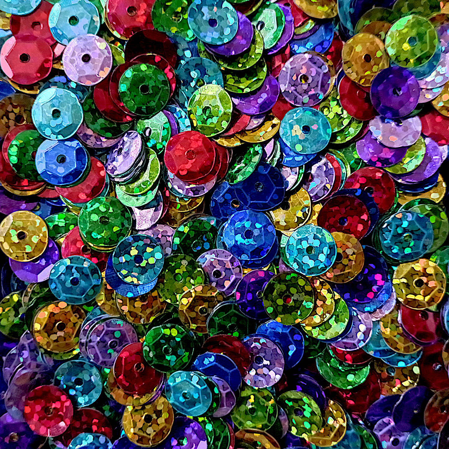 Holographic Laser Sequins - 8mm - Mixed Colours