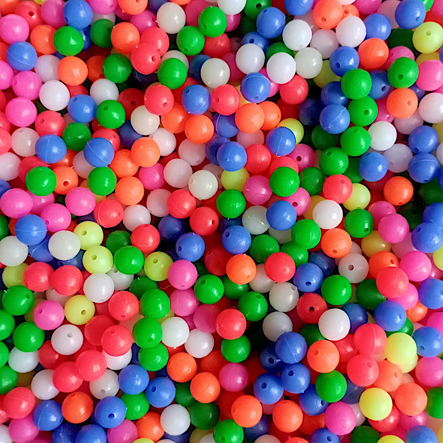 Premium Fluorescent Plastic Beads in 6mm or 8mm