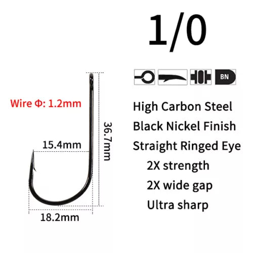 Premium Wide Gape Extra Strong Sea Fishing Hooks