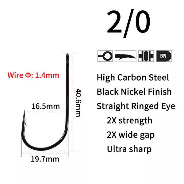 Premium Wide Gape Extra Strong Sea Fishing Hooks