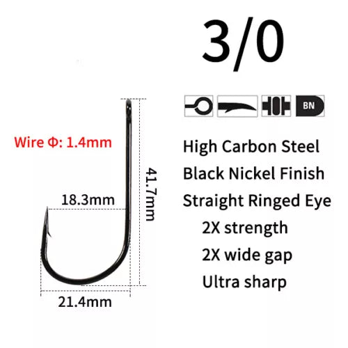 Premium Wide Gape Extra Strong Sea Fishing Hooks