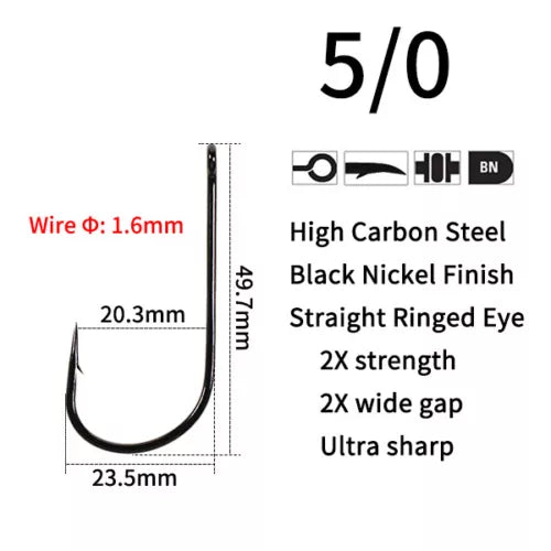 Premium Wide Gape Extra Strong Sea Fishing Hooks