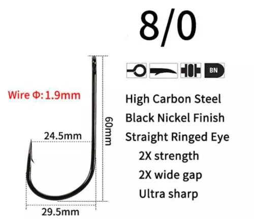 Premium Wide Gape Extra Strong Sea Fishing Hooks